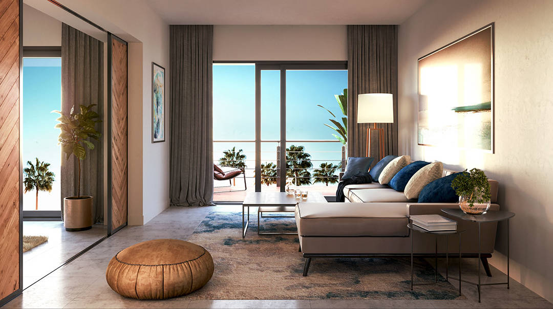 Paseo Playa Coral living room rendering